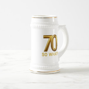 Goldene 70 So What Lustige Geburtstagsfeier Bierglas