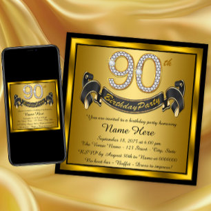 Goldene 90. Geburtstagsfeier Einladung