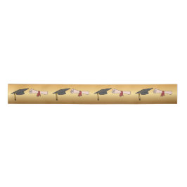 Goldene Abschlussmütze und Diplom Satinband