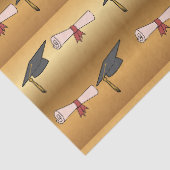 Goldene Abschlussmütze und Diplom Seidenpapier (Detail)