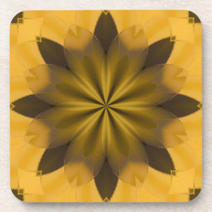 Goldene abstrakte Blume für Weihnachten Getränkeuntersetzer