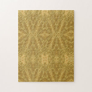 Goldene abstrakte geometrische Kunst-Puzzle Puzzle