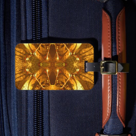 Goldene Abstrakte Gepäckmarke Gepäckanhänger (Vorderseite Insitu 4)