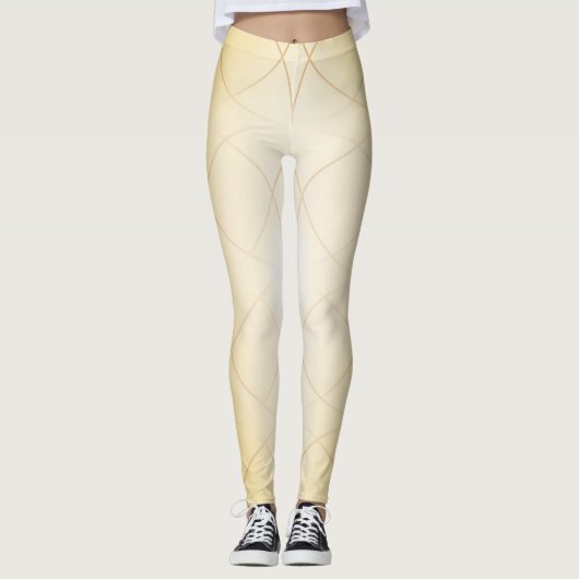 Goldene abstrakte Linien Leggings (Vorderseite)