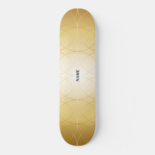Goldene abstrakte Linien Skateboard (Vorderseite)