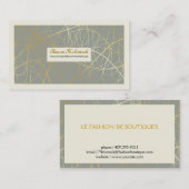 Goldene Abstrakte Linien Visitenkarte (Vorne/Hinten)