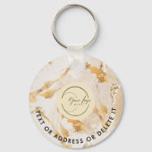 Goldene Abstrakte Logos und QR-Code Unternehmen Sc Schlüsselanhänger (Vorderseite)