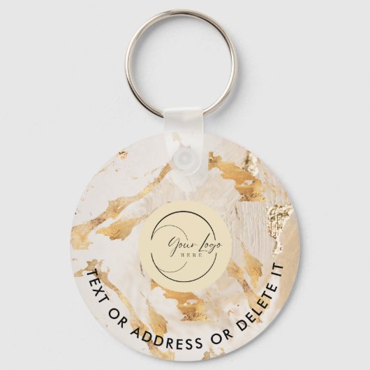 Goldene Abstrakte Logos und QR-Code Unternehmen Sc Schlüsselanhänger (Vorderseite)