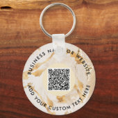 Goldene Abstrakte Logos und QR-Code Unternehmen Sc Schlüsselanhänger (Rückseite)