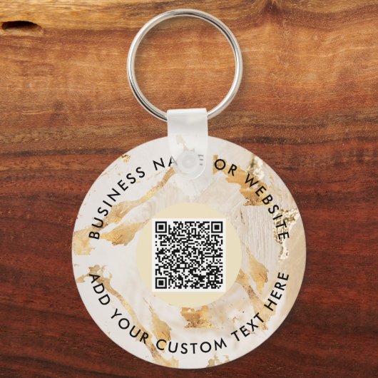 Goldene Abstrakte Logos und QR-Code Unternehmen Sc Schlüsselanhänger (Rückseite)