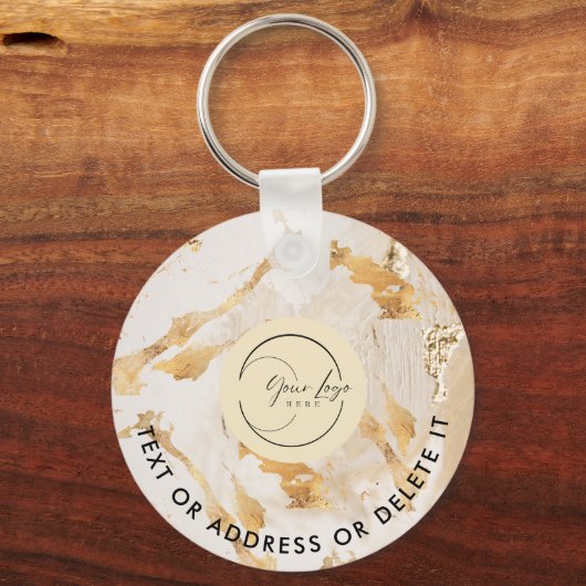 Goldene Abstrakte Logos und QR-Code Unternehmen Sc Schlüsselanhänger (Vorderseite)