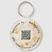 Goldene Abstrakte Logos und QR-Code Unternehmen Sc Schlüsselanhänger (Rückseite)