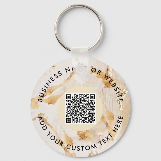 Goldene Abstrakte Logos und QR-Code Unternehmen Sc Schlüsselanhänger (Rückseite)