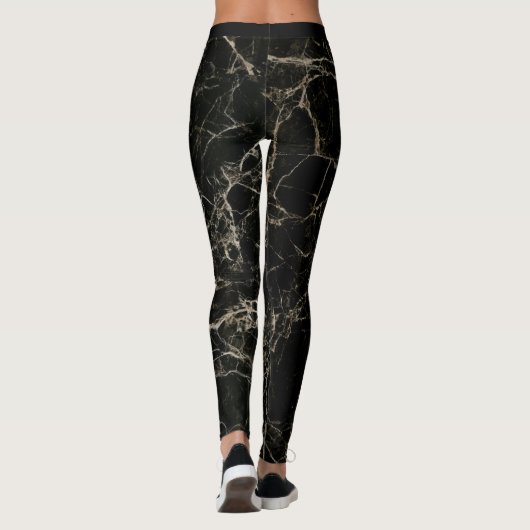 Goldene abstrakte Marmorstruktur Leggings (Rückseite)