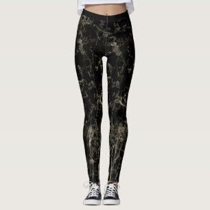 Goldene abstrakte Marmorstruktur Leggings