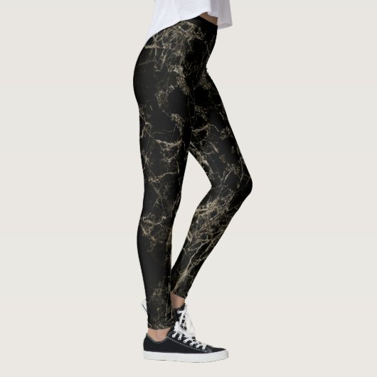 Goldene abstrakte Marmorstruktur Leggings (Rechts)