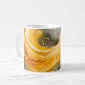 Goldene abstrakte Marmorwellen modern Kaffeetasse (Vorderseite Links)