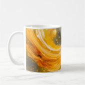 Goldene abstrakte Marmorwellen modern Kaffeetasse (Links)