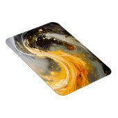 Goldene abstrakte Marmorwellen modern Magnet (Rechte Seite)