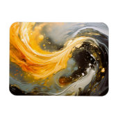 Goldene abstrakte Marmorwellen modern Magnet (Horizontal)