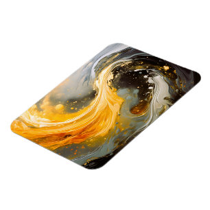 Goldene abstrakte Marmorwellen modern Magnet