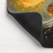 Goldene abstrakte Marmorwellen Modern Mousepad (Ecke)