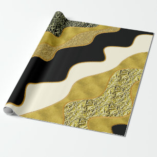 Goldene abstrakte Welle modern Gold Glam trendy Geschenkpapier