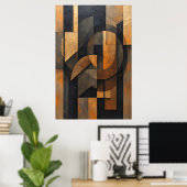 Goldene Abstraktion Poster (Heimbüro)