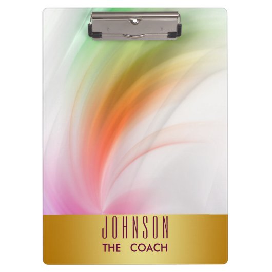 Goldene Abzeichen Regenbogenwälder Sternexplosion  Klemmbrett (Vorderseite)