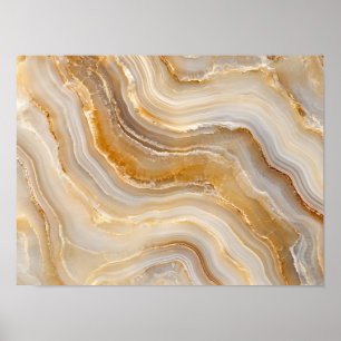 Goldene Achatstein-Textur Abstrakte Wandkunst Poster