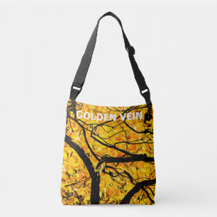 Goldene Adern des Herbstes Tragetaschen Mit Langen Trägern