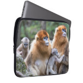 Goldene Affenfamilie Laptopschutzhülle (Vorne Rechts)