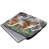 Goldene Affenfamilie Laptopschutzhülle (Vorne Knopf)