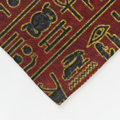 Goldene ägyptische Gott-Verzierung auf rotem Leder Fleecedecke (Ecke)