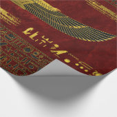 Goldene ägyptische Gott-Verzierung auf rotem Leder Geschenkpapier (Ecke)