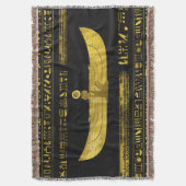 Goldene ägyptische Gott-Verzierung auf schwarzem Decke (Vorderseite Vertikal)