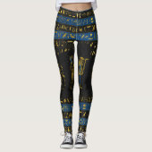 Goldene ägyptische Götter und Hieroglyphen auf Leggings (Vorderseite)