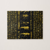 Goldene ägyptische Götter und Hieroglyphen auf Puzzle (Horizontal)