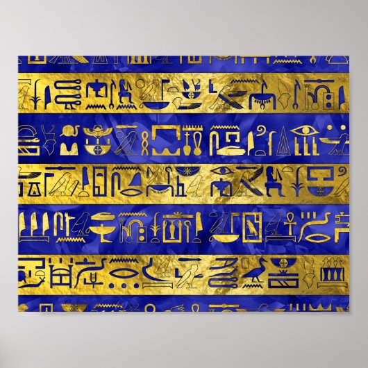 Goldene ägyptische Hieroglyphen Poster (Vorne)