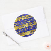 Goldene ägyptische Hieroglyphen Runder Aufkleber (Umschlag)