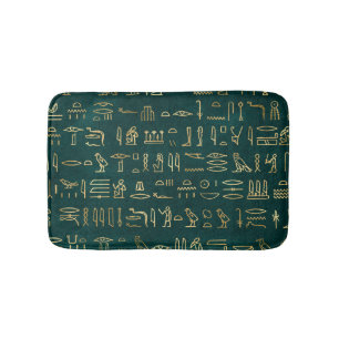 Goldene ägyptische Hieroglyphen Typografie Ägypten Badematte