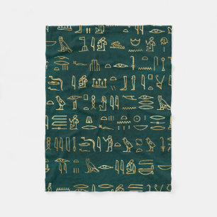 Goldene ägyptische Hieroglyphen Typografie Ägypten Fleecedecke