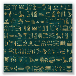 Goldene ägyptische Hieroglyphen Typografie Ägypten Fotodruck