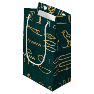 Goldene ägyptische Hieroglyphen-Typografie Ägypten Kleine Geschenktüte