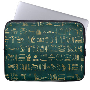 Goldene ägyptische Hieroglyphen Typografie Ägypten Laptopschutzhülle