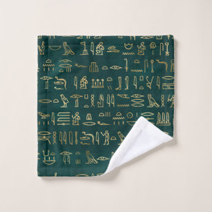 Goldene ägyptische Hieroglyphen Typografie Ägypten Waschlappen