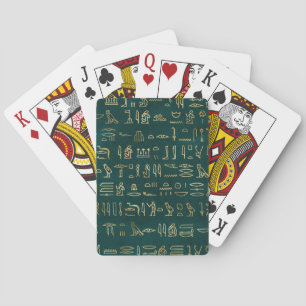 Goldene ägyptische Hieroglyphen Typographie Ägypte Spielkarten