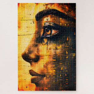Goldene ägyptische Pharaonen-Wandkunst – Alte Gesc Puzzle