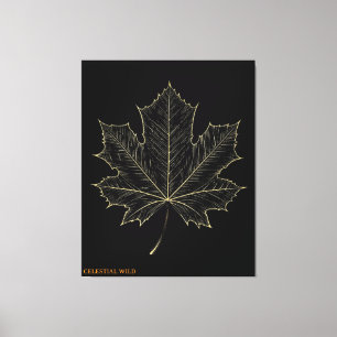 Goldene Ahornblatt Botanische Kunst Leinwand Gesch