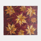 Goldene Ahornblätter Herbstmalerei Fleecedecke (Vorderseite (Horizontal))